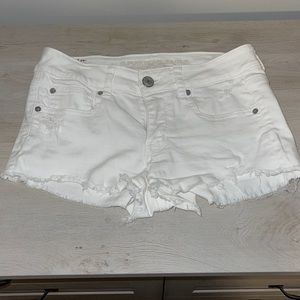 American Eagle White distressed shorts